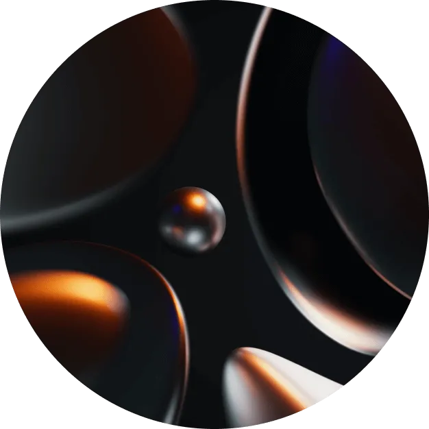 Abstract metallic orb composition